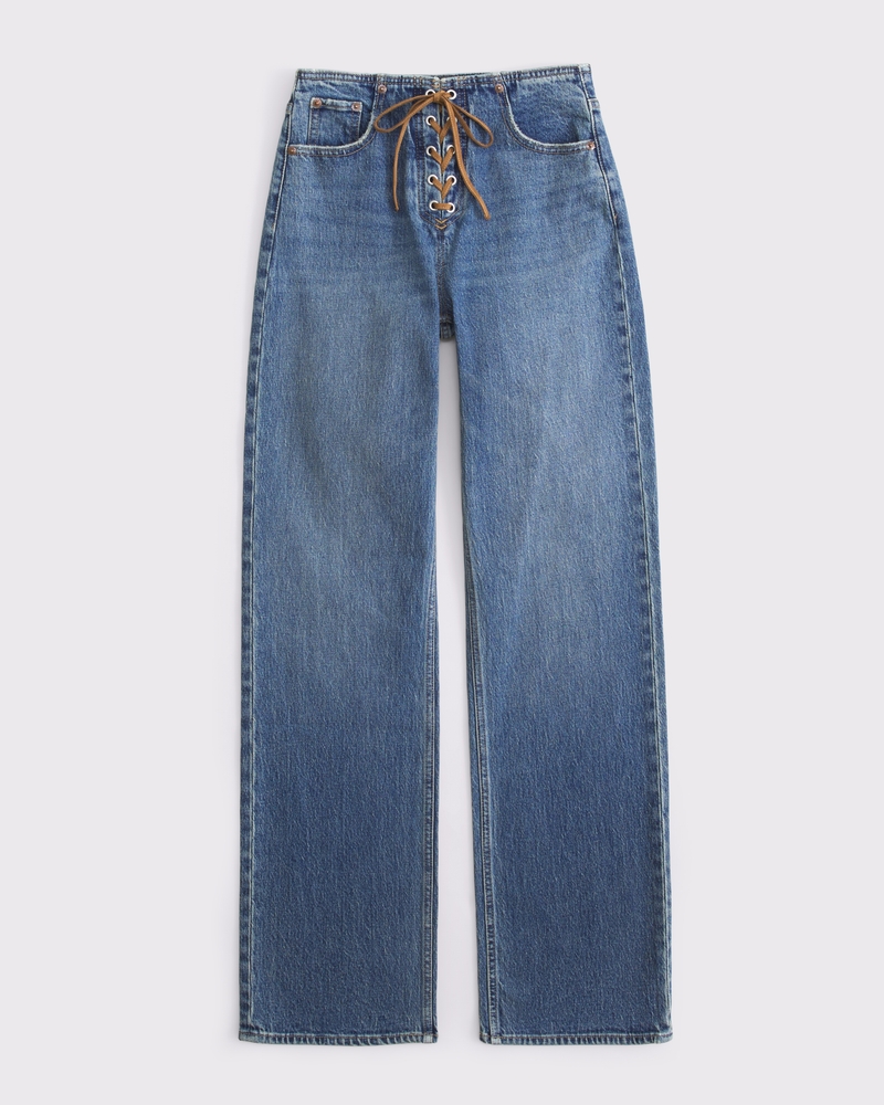 Women's High Rise 90s Relaxed Vegan Suede Lace Jean | Women's
