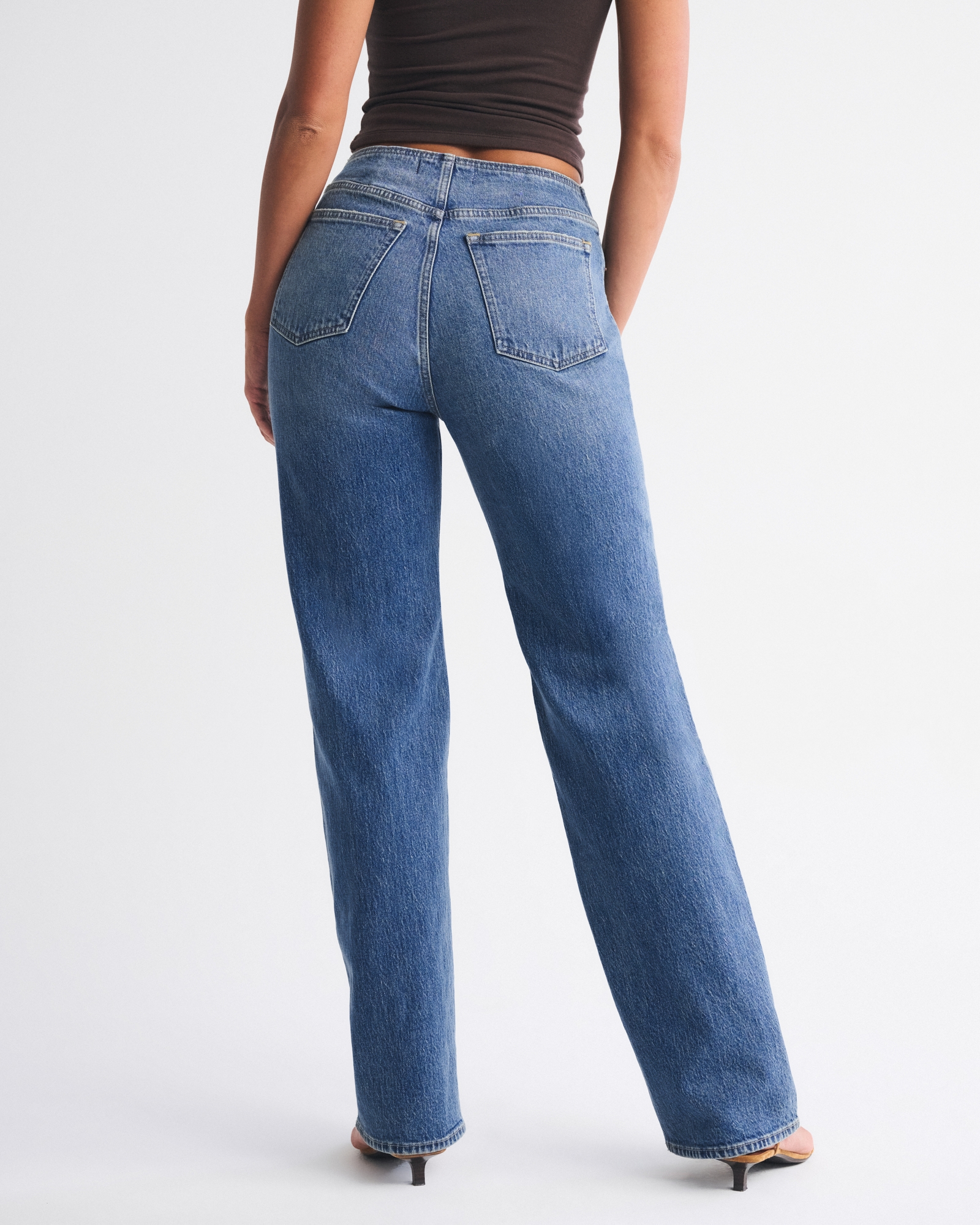 Curve Love High Rise 90s Relaxed Vegan Suede Yoke Jean
