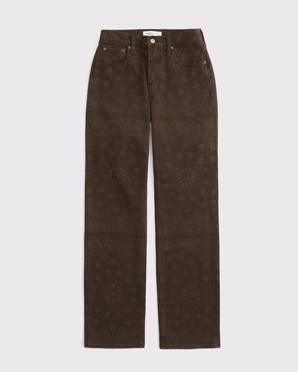 Curve Love High Rise 90s Relaxed Jean, Brown Bandana view 1
