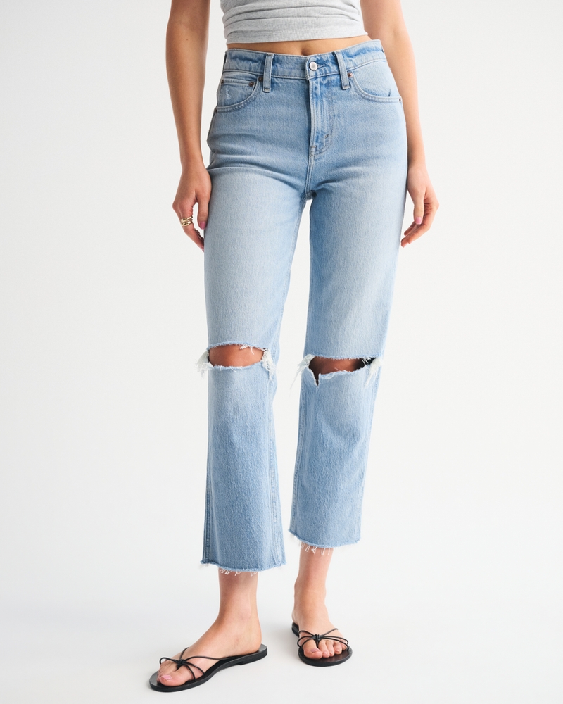 High Rise Cropped Straight Jean