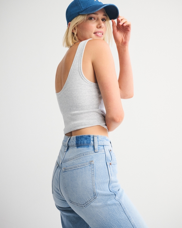 High Rise Cropped Straight Jean