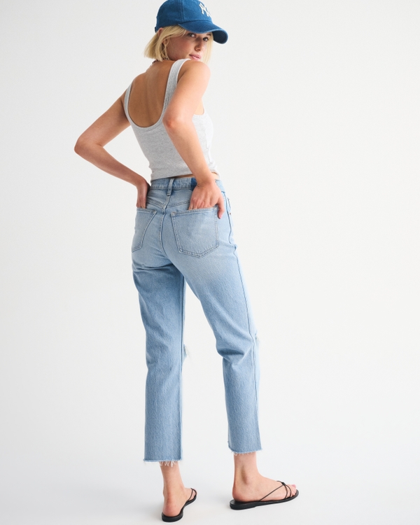 High Rise Cropped Straight Jean
