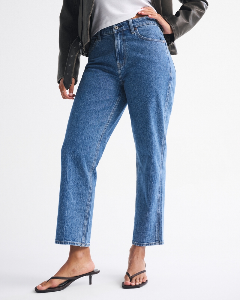 High Rise Cropped Straight Jean