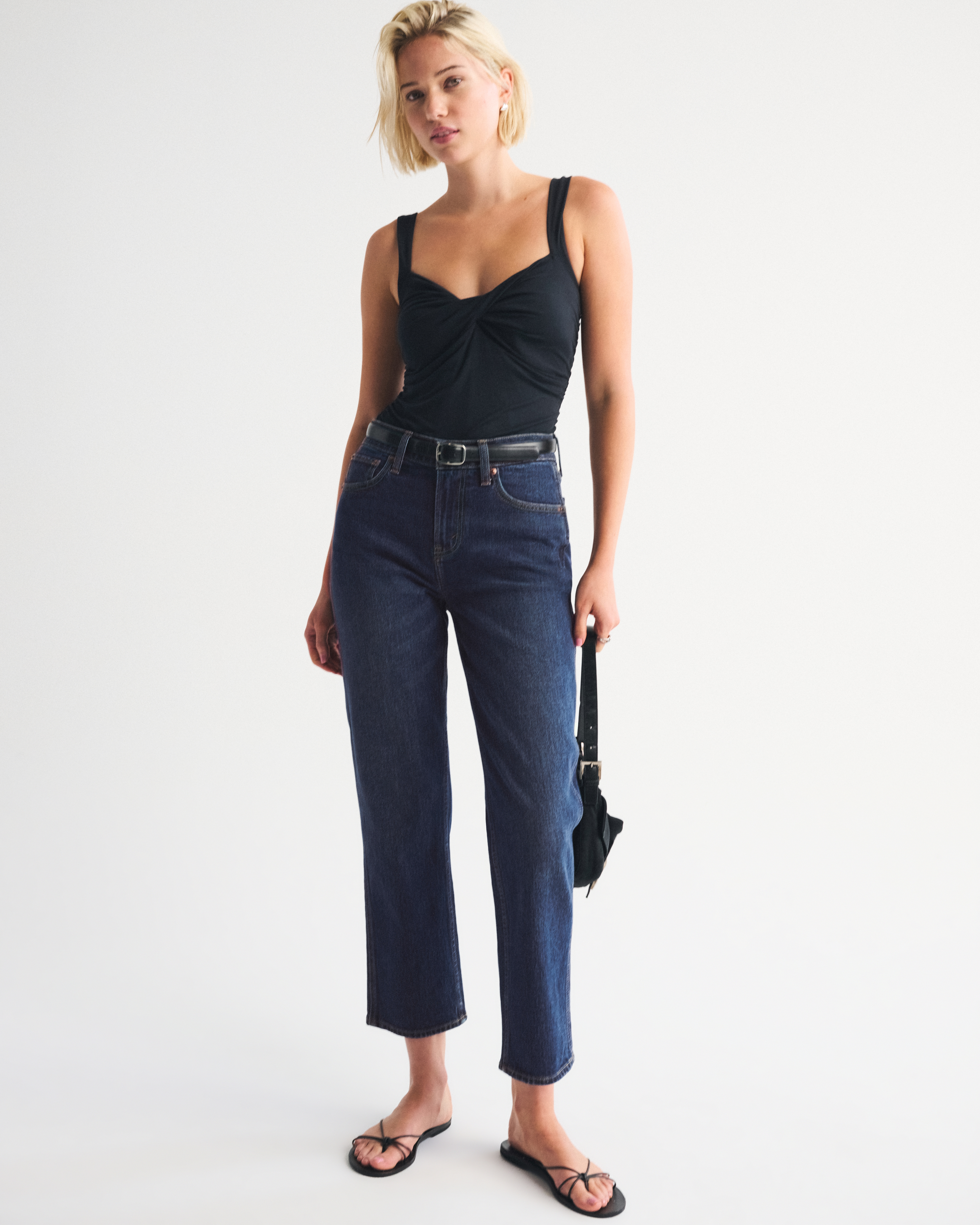 Женские джинсы Abercrombie & Fitch High Rise Cropped Straight Jean — фото 2