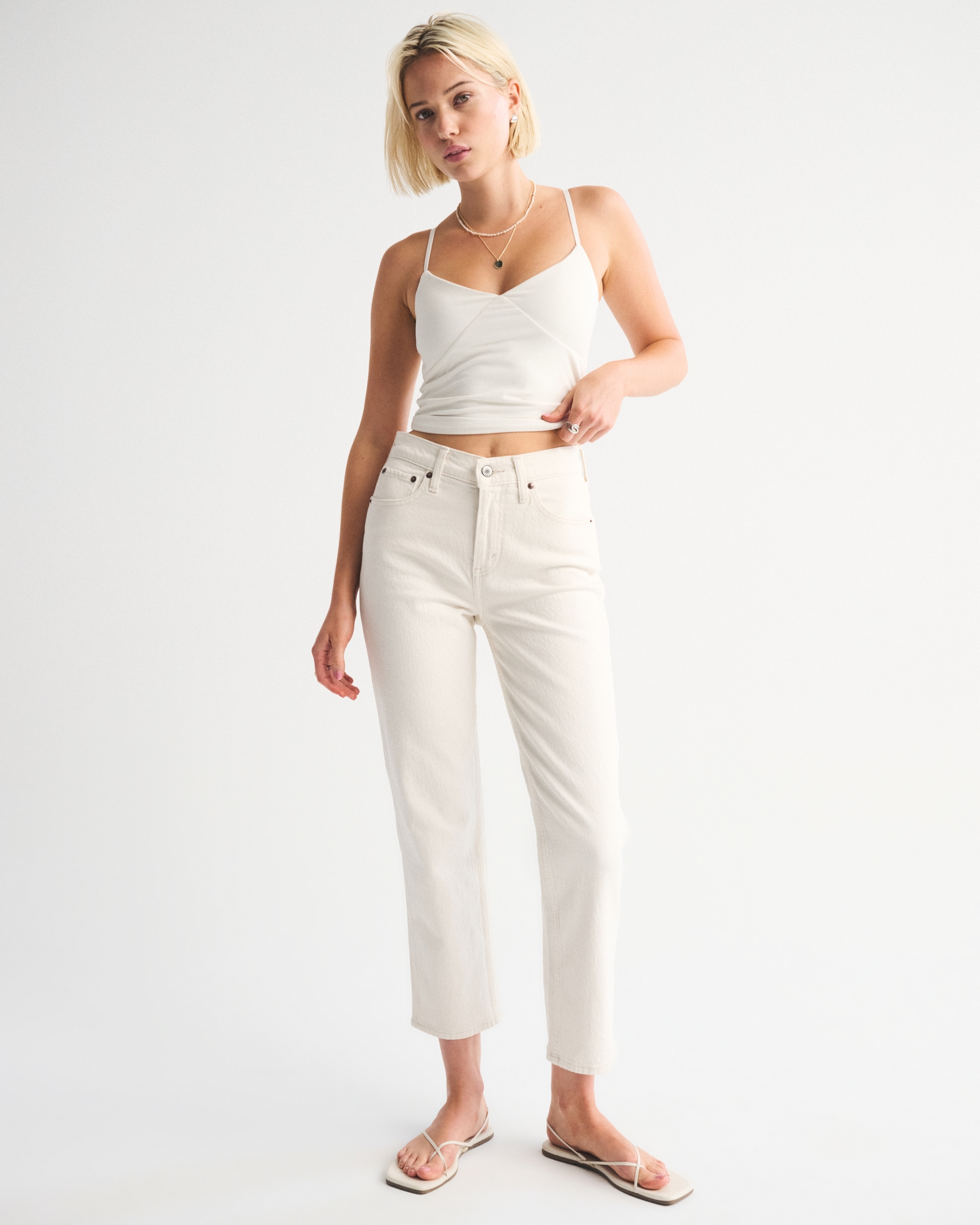 High Rise Cropped Straight Jean