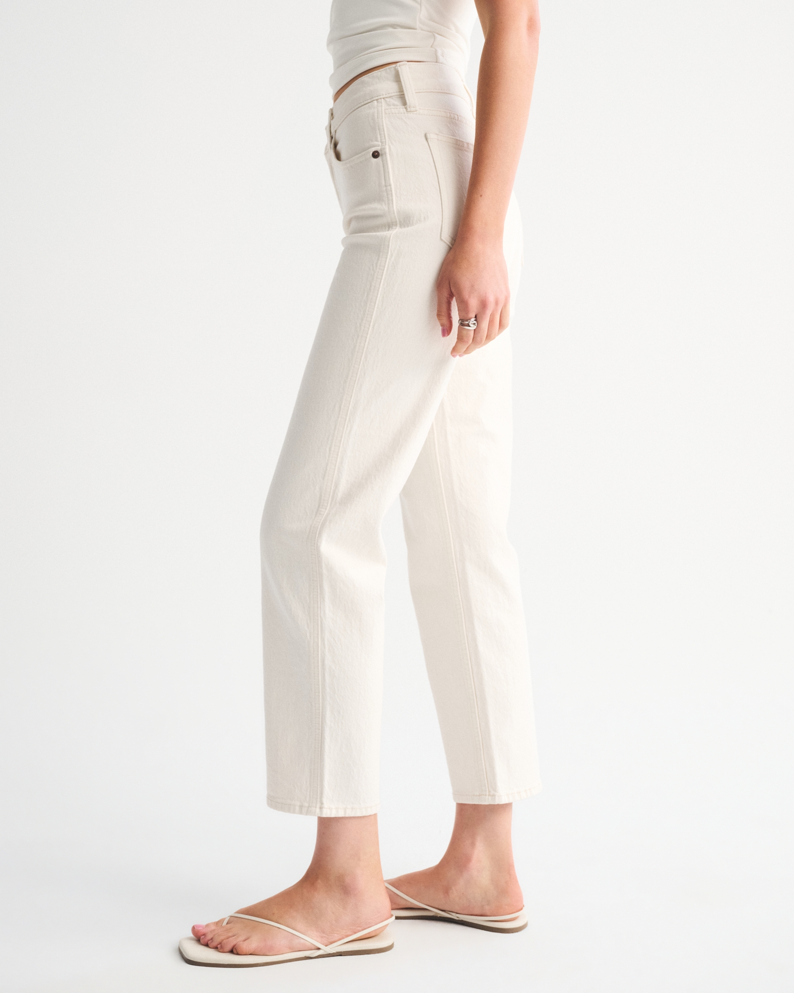 High Rise Cropped Straight Jean