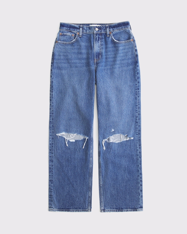 High Rise Loose Jean, Medium Destroy view 1