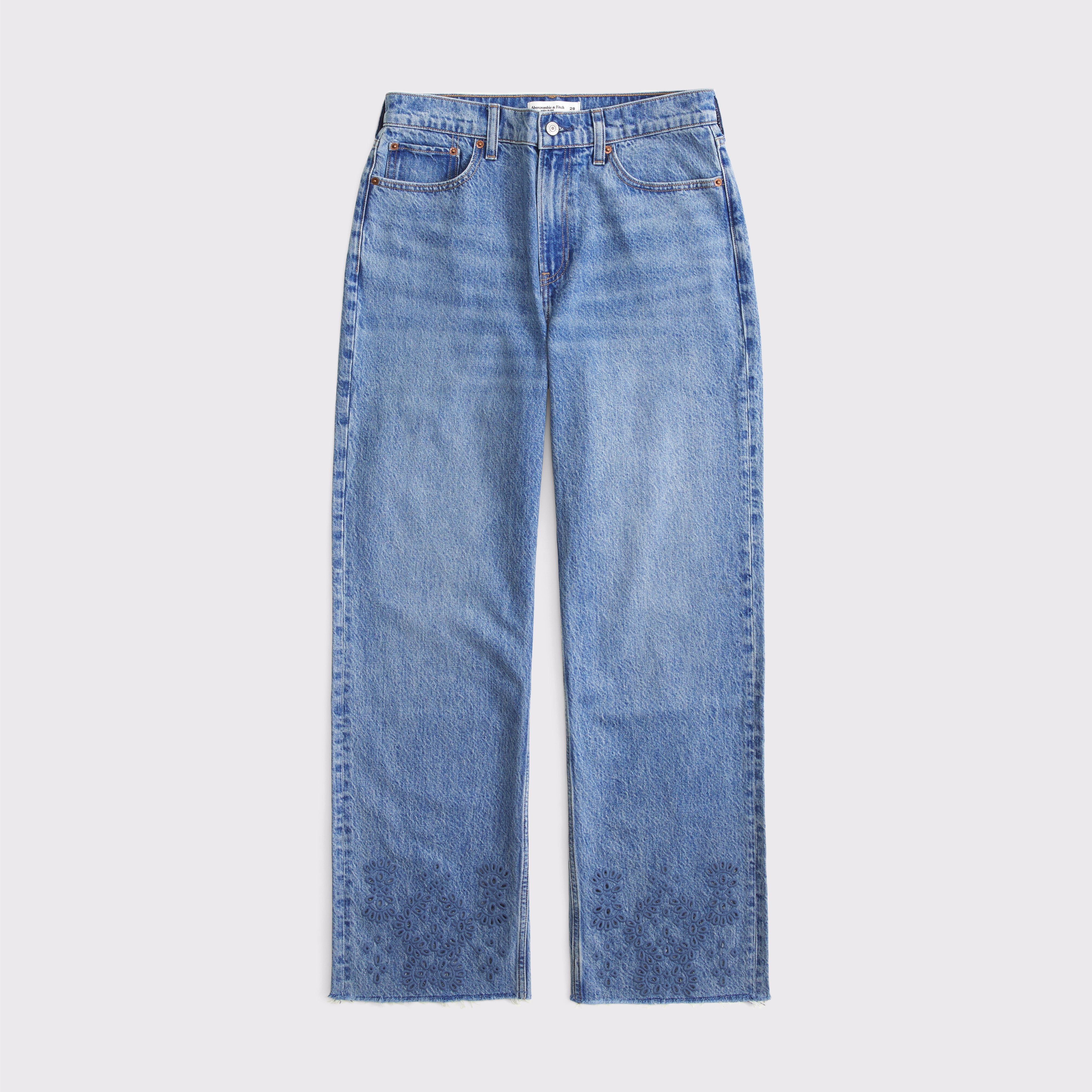 Abercrombie & Fitch High Rise Loose Jean In Blue