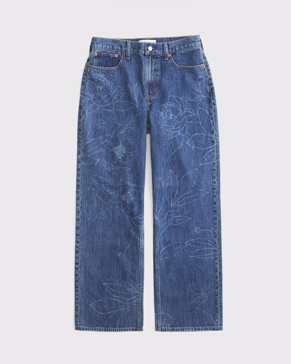High Rise Loose Jean, Medium Floral Print view 1