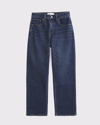 High Rise 90s Cropped Straight Jean