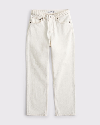 Curve Love High Rise 90s Cropped Straight Jean from Abercrombie & Fitch - $90