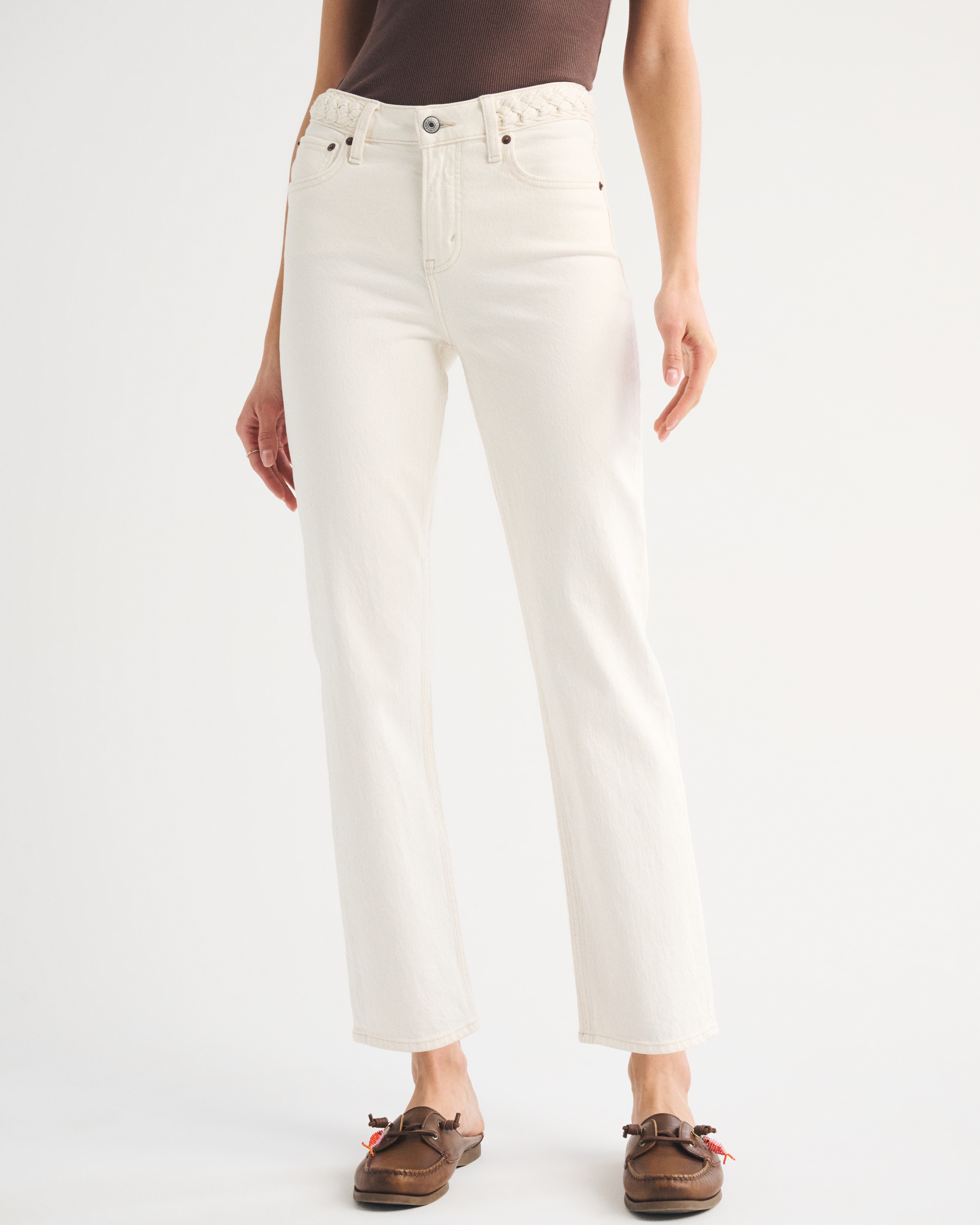 Женские джинсы Abercrombie & Fitch High Rise 90s Cropped Straight Jean — фото 3