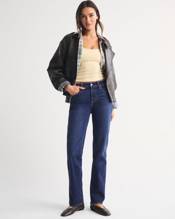 Mid Rise 90s Straight Jean, Dark view 1