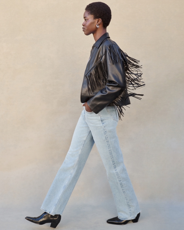 High Rise 90s Relaxed Jean, Light Distressed Hem view 1