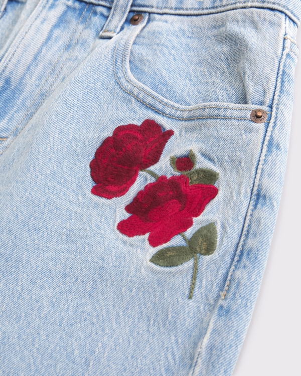 Women's High Rise 90s Relaxed Rose Embroidered Jean | Women's