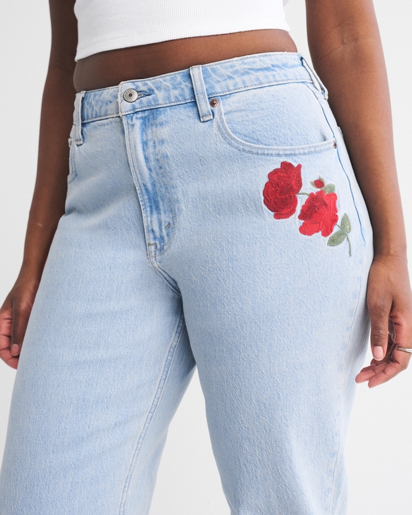 Curve Love High Rise 90s Relaxed Rose Embroidered Jean