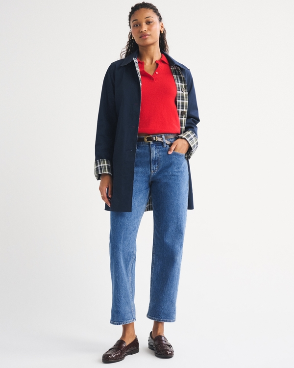 Curve Love High Rise 90s Cropped Straight Jean, Medium Marble view 1
