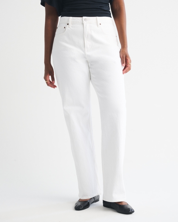 Curve Love High Rise 90s Relaxed Jean, White view 2