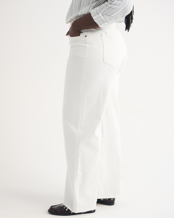 Women's Curve Love High Rise Wide Leg Frayed Hem Jean | Women's