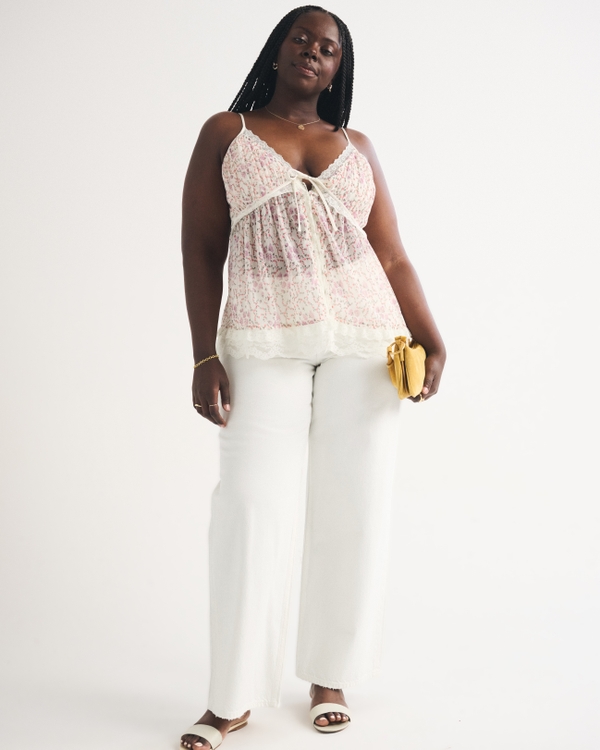 Curve Love Low Rise Ultra Loose Jean, White view 1