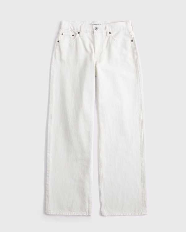 Curve Love Low Rise Ultra Loose Jean, White view 1