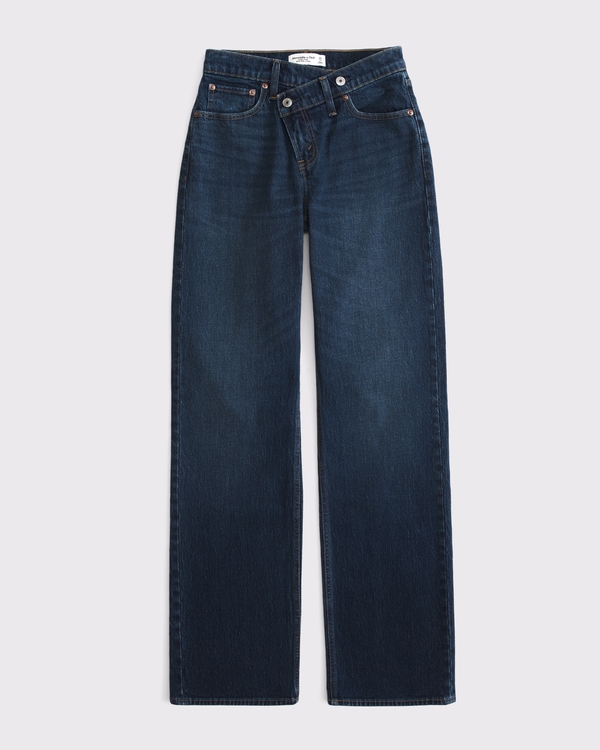 Curve Love High Rise 90s Relaxed Jean, Dark Crossover Waistband view 1