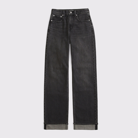 Женские джинсы Abercrombie & Fitch High Rise 90s Relaxed Cuffed Hem Jean