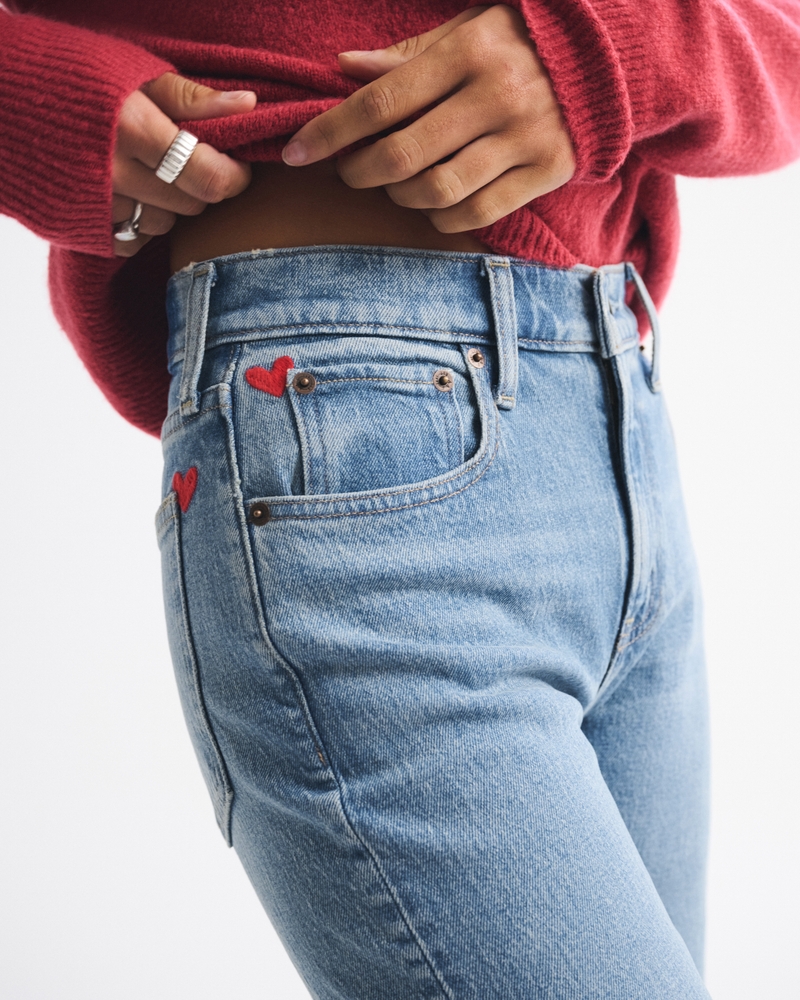 Women's High Rise 90s Relaxed Heart Embroidered Jean | Women's