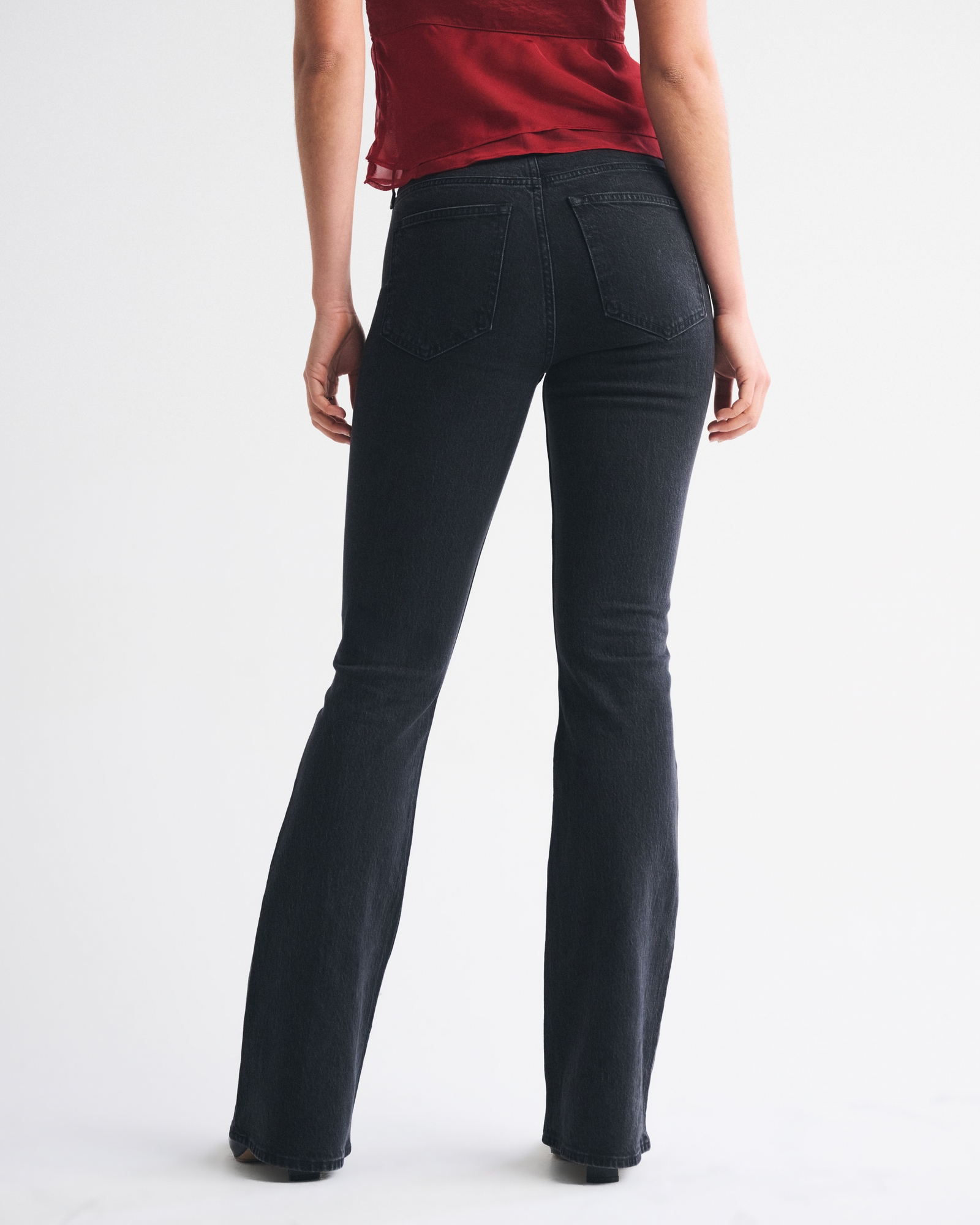 High Rise Bootcut Studded Split-Vent Hem Jean