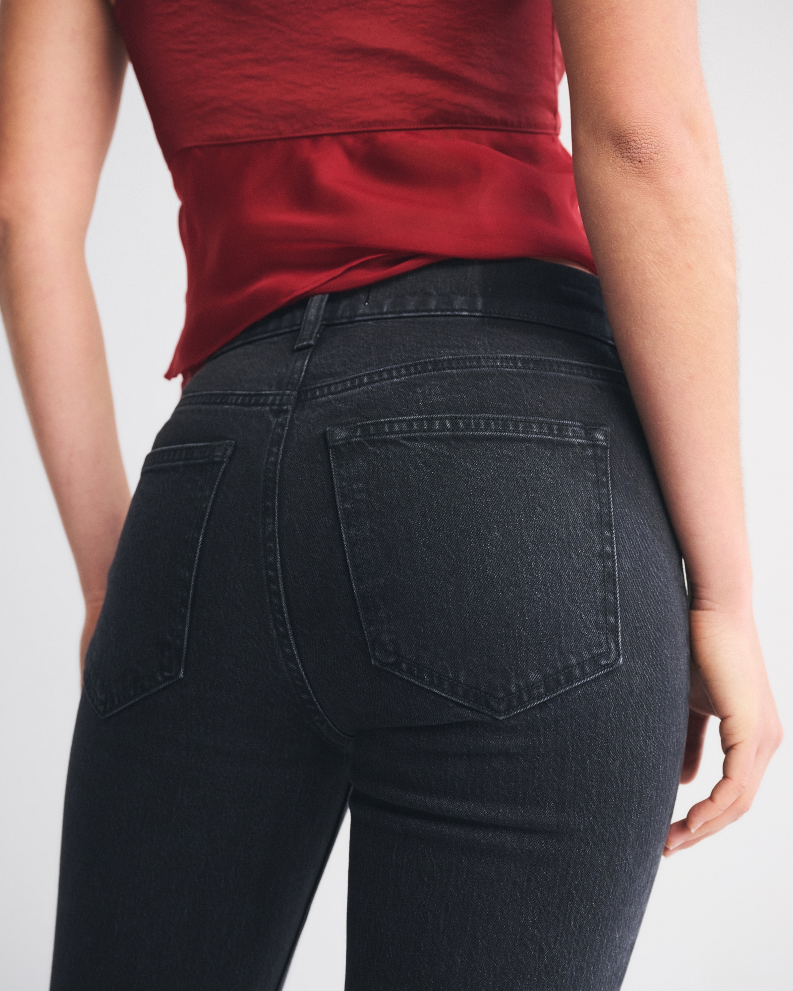 High Rise Bootcut Studded Split-Vent Hem Jean