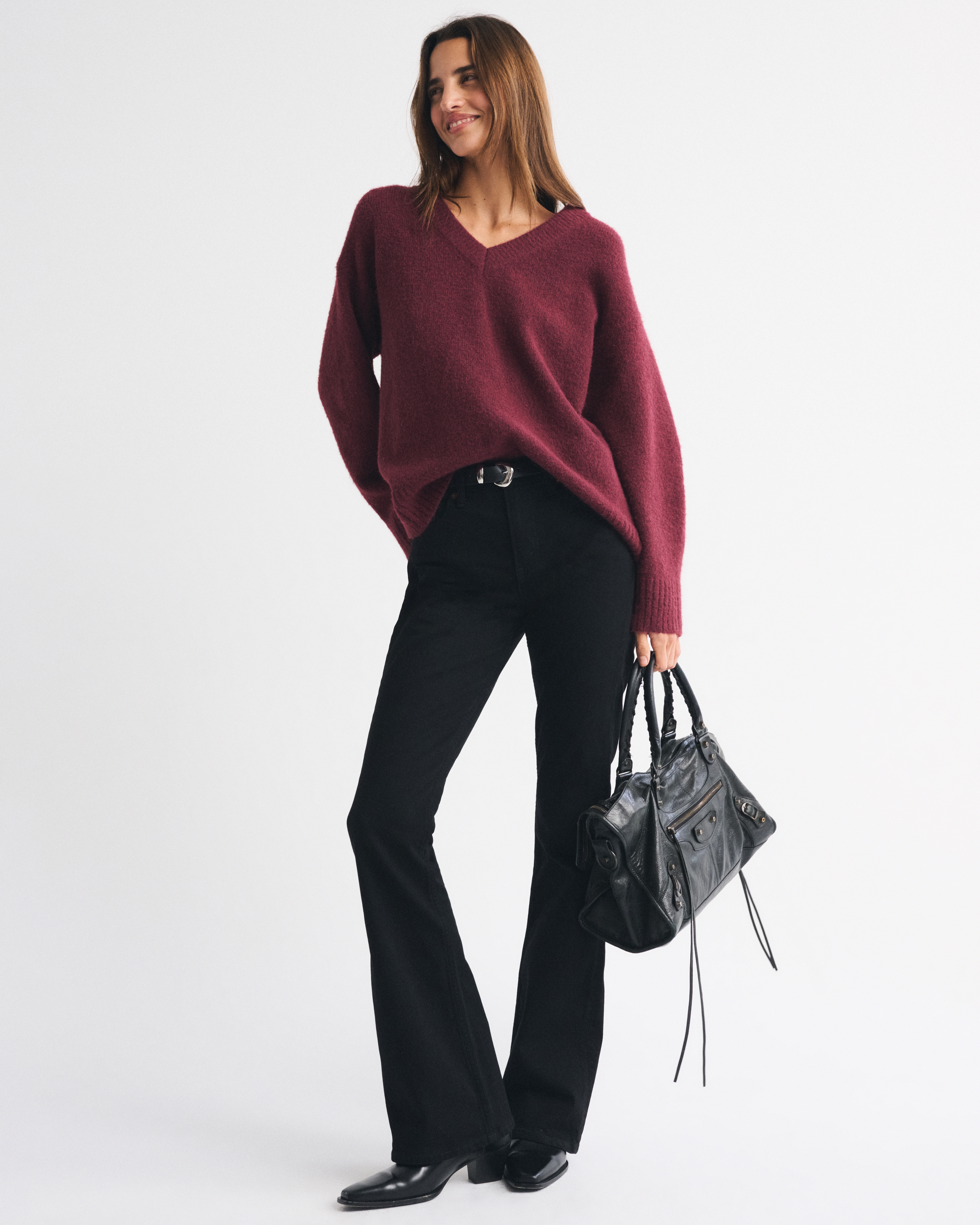 Abercrombie & Fitch High Rise Bootcut Jean In Black