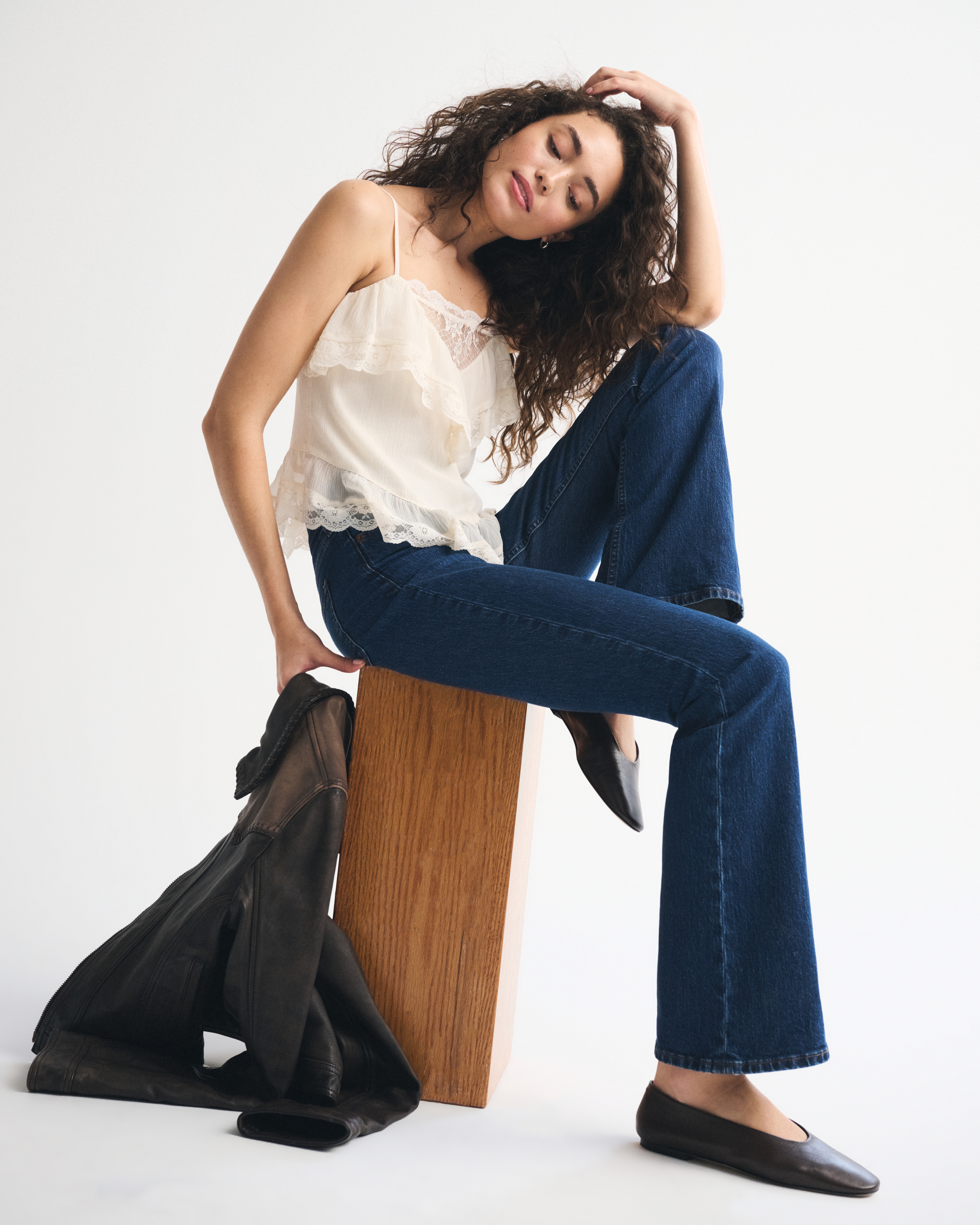 Abercrombie & Fitch High Rise Bootcut Jean In Black