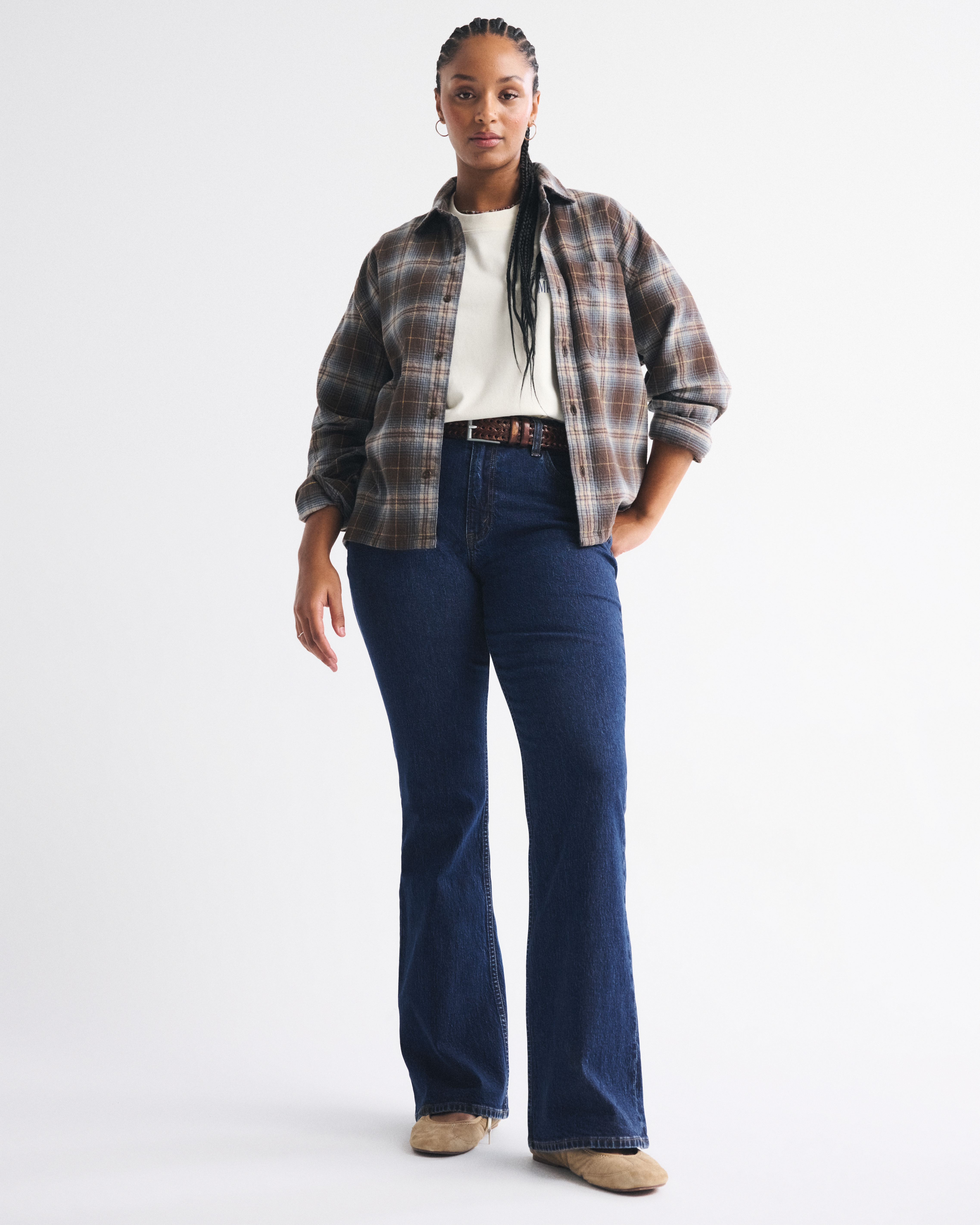 Abercrombie & Fitch Curve Love High Rise Bootcut Jean In Black