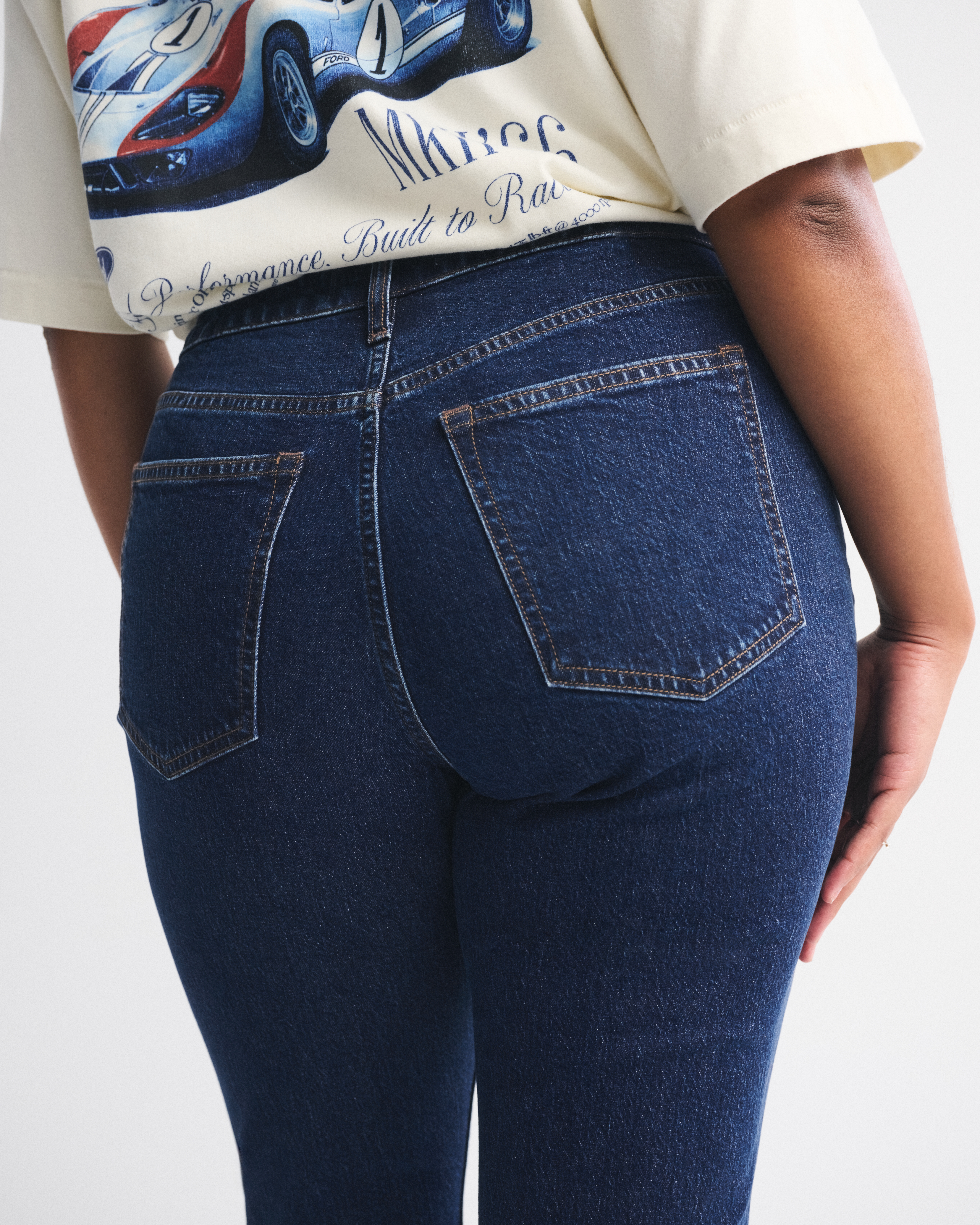 Abercrombie & Fitch Curve Love High Rise Bootcut Jean In Black