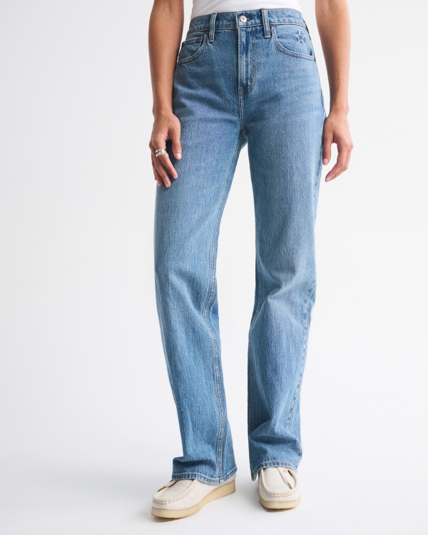 High Rise 90s Relaxed Dallas Cowboys Embroidered Jean