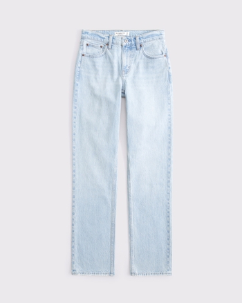 Mid Rise 90s Straight Floral Embroidered Jean