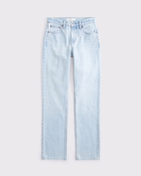 Mid Rise 90s Straight Floral Embroidered Jean