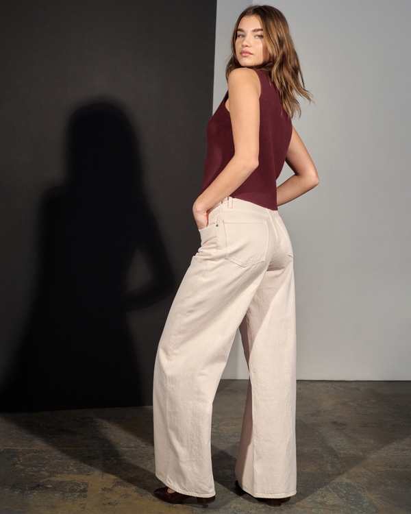 Curve Love High Rise Wide Leg Pink Jean, Light Pink view 1