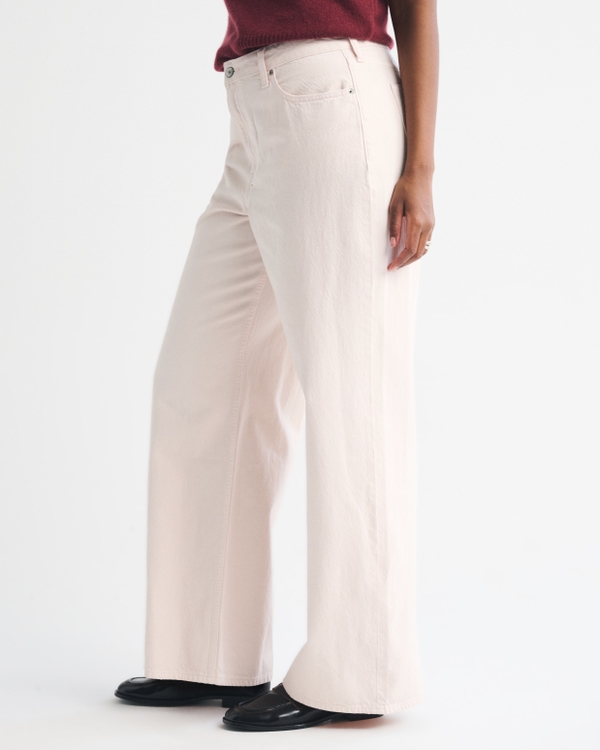 Curve Love High Rise Wide Leg Pink Jean