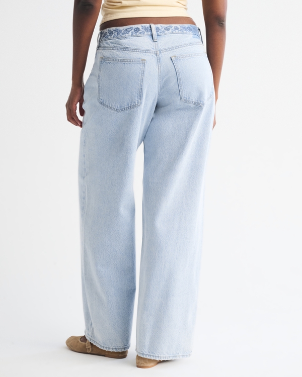 Curve Love Low Rise Ultra Loose Floral Embroidered Jean