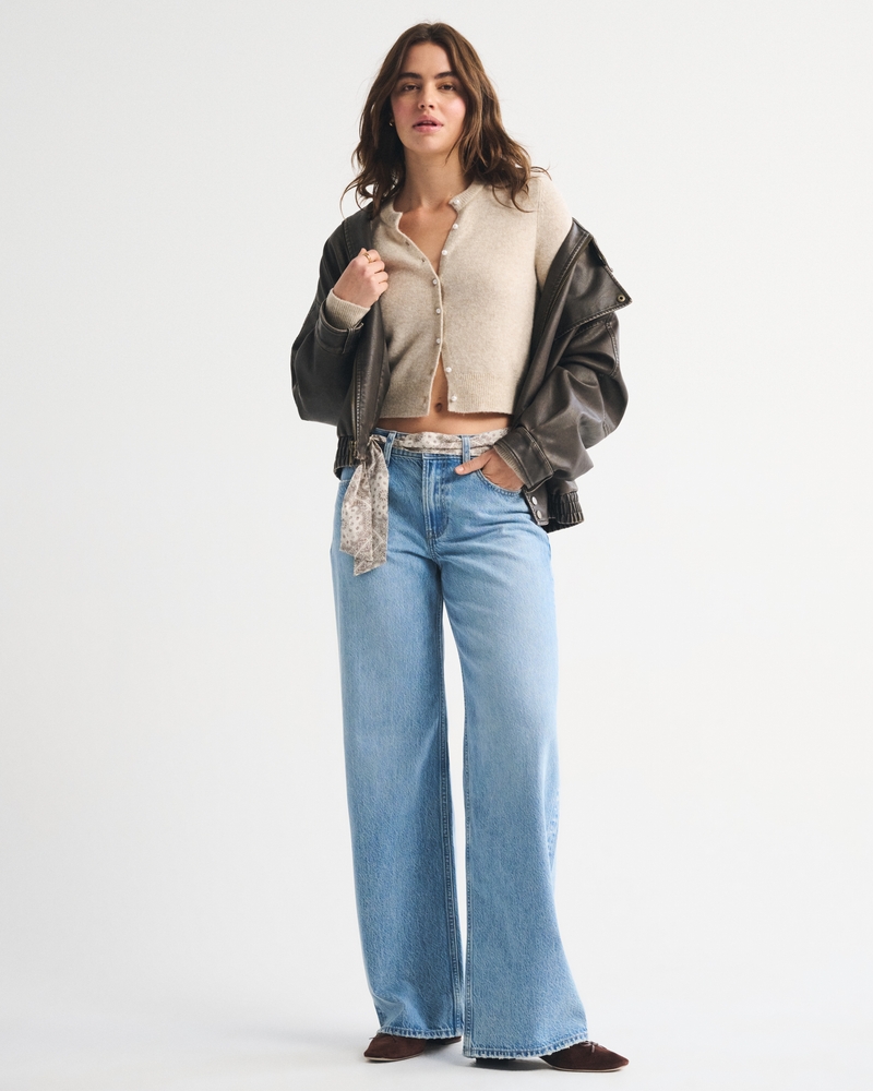 Low Rise Ultra Loose Removable Scarf Belted Jean - medium removable scarf belt by Abercrombie & Fitch
