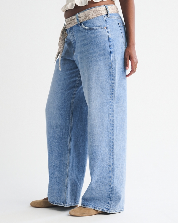 Curve Love Low Rise Ultra Loose Scarf Belted Jean