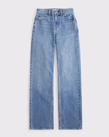 High Rise 90s Relaxed Detroit Lions Embroidered Jean