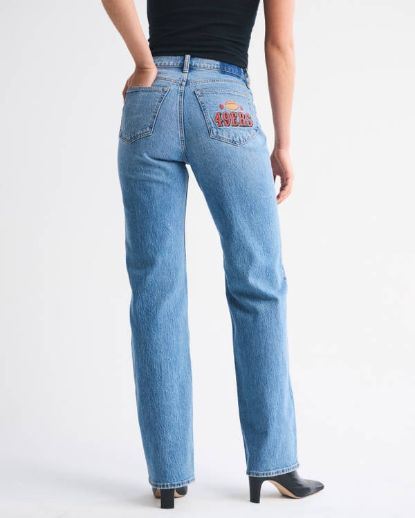Women's High Rise 90s Relaxed San Francisco 49ers Embroidered Jean