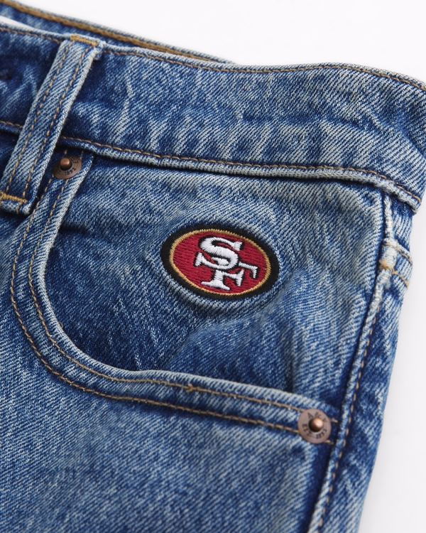 Women's High Rise 90s Relaxed San Francisco 49ers Embroidered Jean