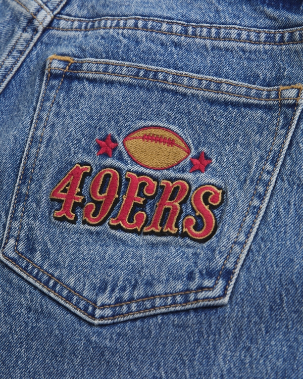 Women's High Rise 90s Relaxed San Francisco 49ers Embroidered Jean