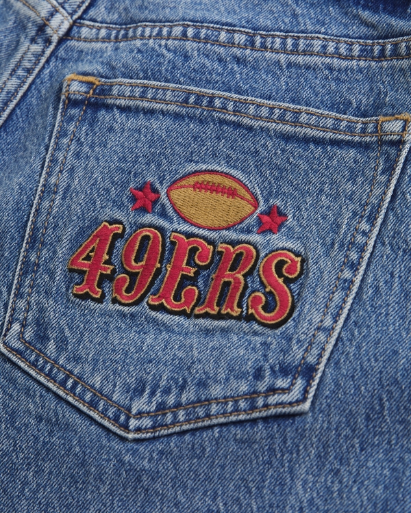 Curve Love High Rise 90s Relaxed San Francisco 49ers Embroidered Jean