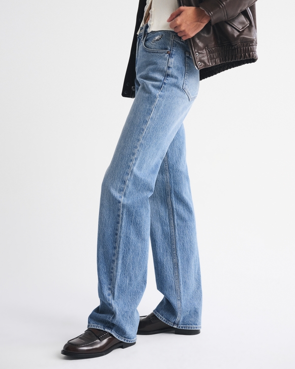 High Rise 90s Relaxed Philadelphia Eagles Embroidered Jean