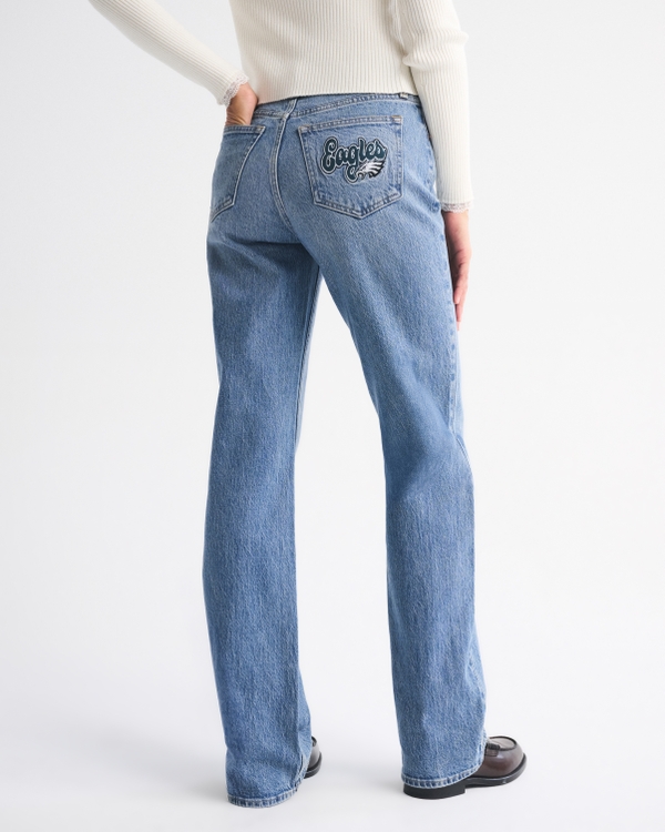 High Rise 90s Relaxed Philadelphia Eagles Embroidered Jean