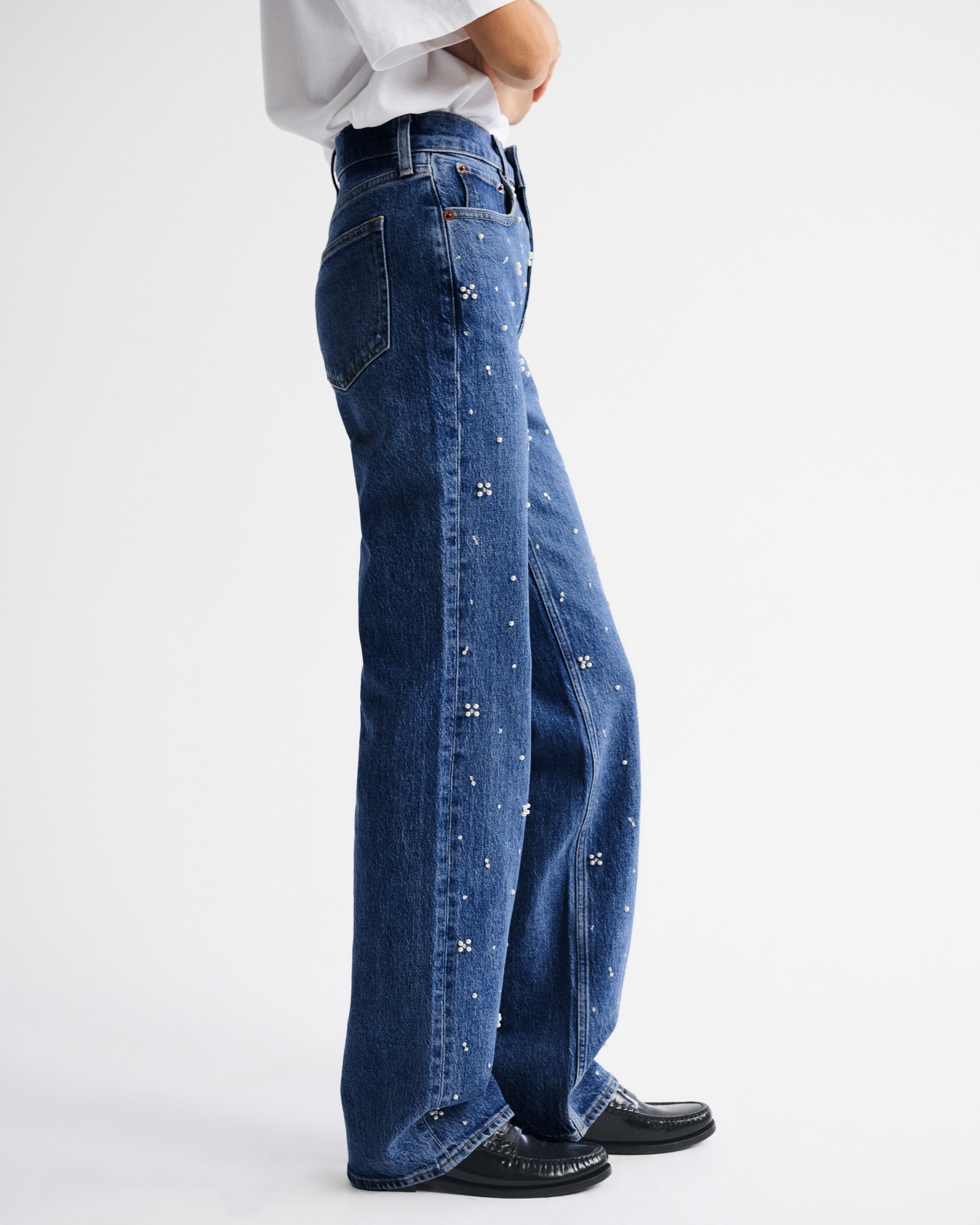 High Rise 90s Relaxed Studded Jean